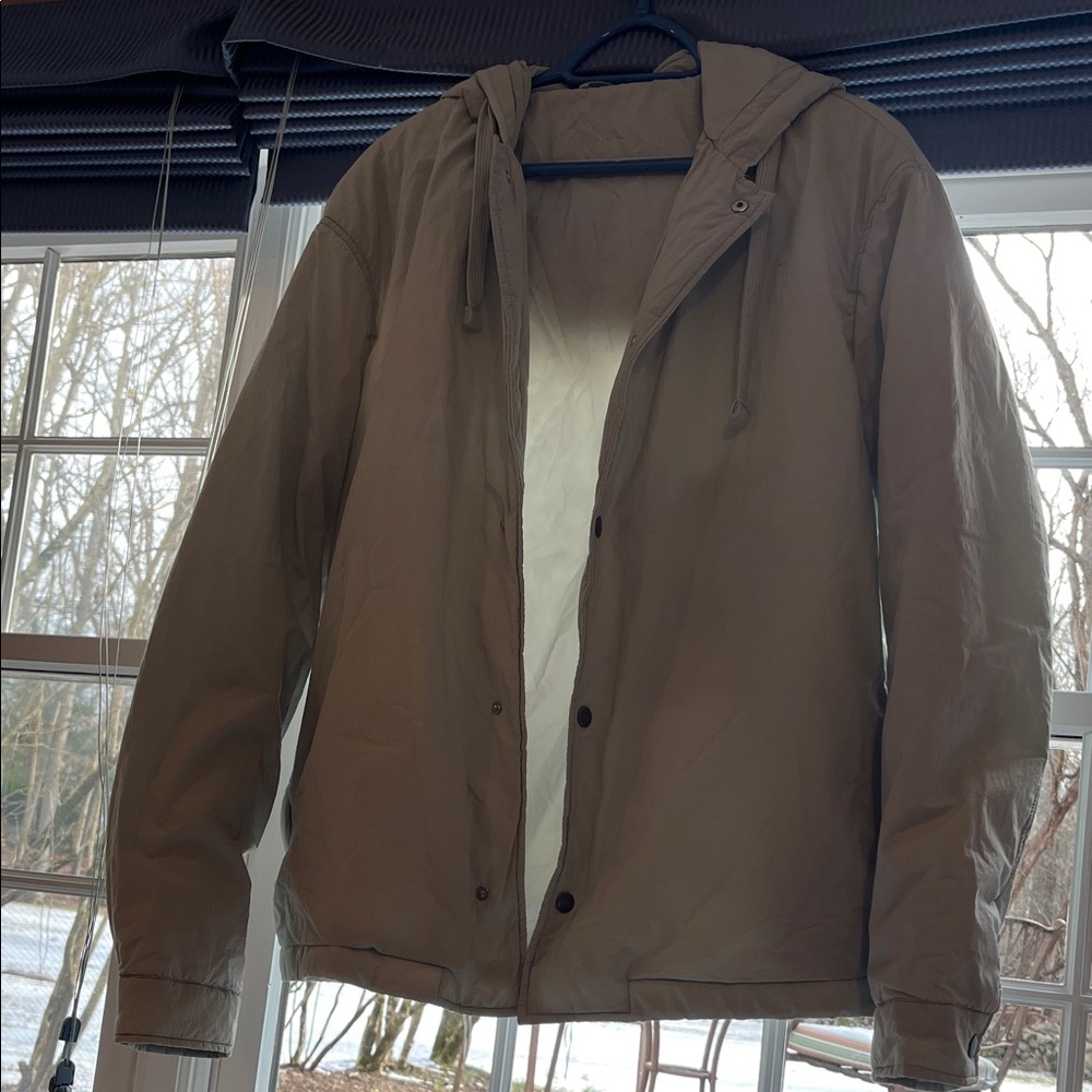 Zara Men's Beige Hooded Jacket